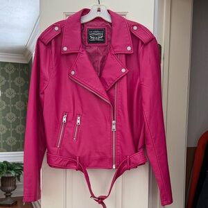 Levi's Vibrant Pink Faux Leather Moto Jacket